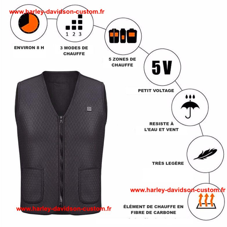 VESTE - GILET CHAUFFANT MOTO USB