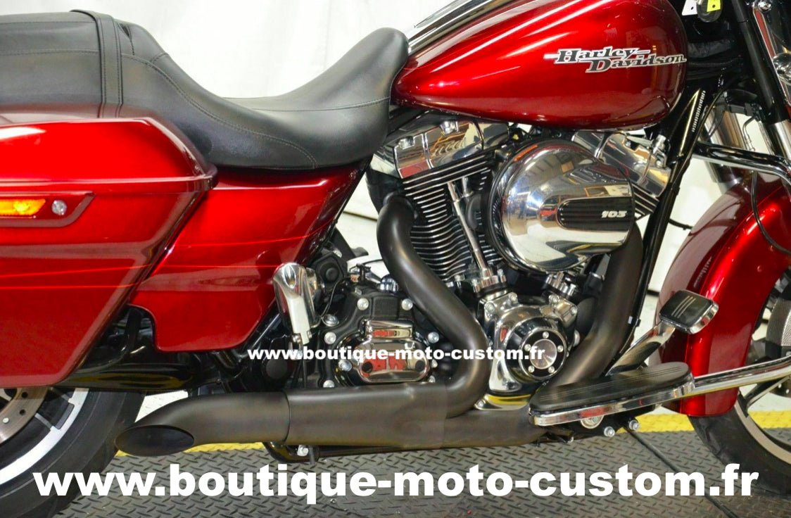 BLACK HARLEY DAVIDSON TOURING USA 2 IN 1 EXHAUST SYSTEM