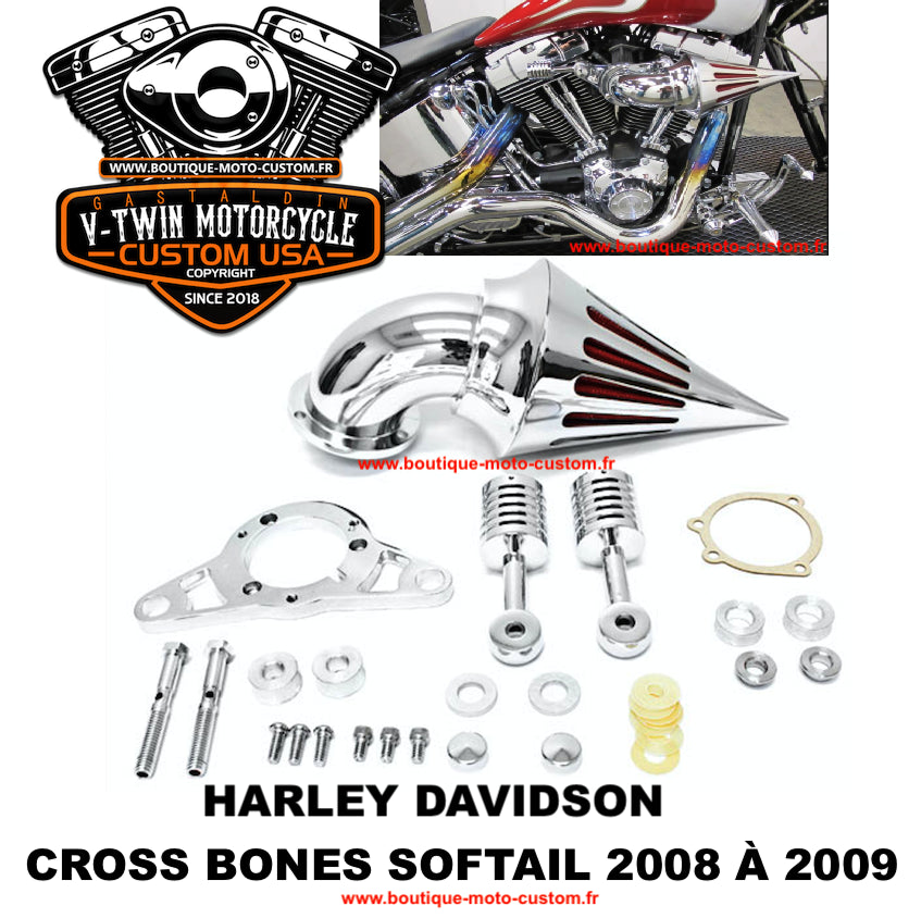 Filtre à air chrome Harley Davidson CROSS BONES SOFTAIL 2008 - 2009