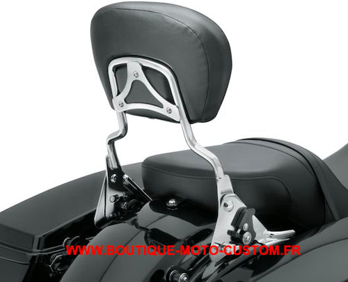 Sissy bar détachable / clips CHROME Harley Davidson Touring, Street, Glide, Road, Electra, CVO