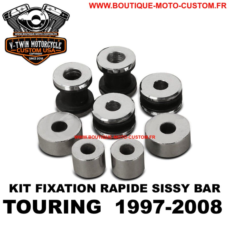 Kit de fixation pour sissy bar détachable / clips Harley davidson 1997-2008