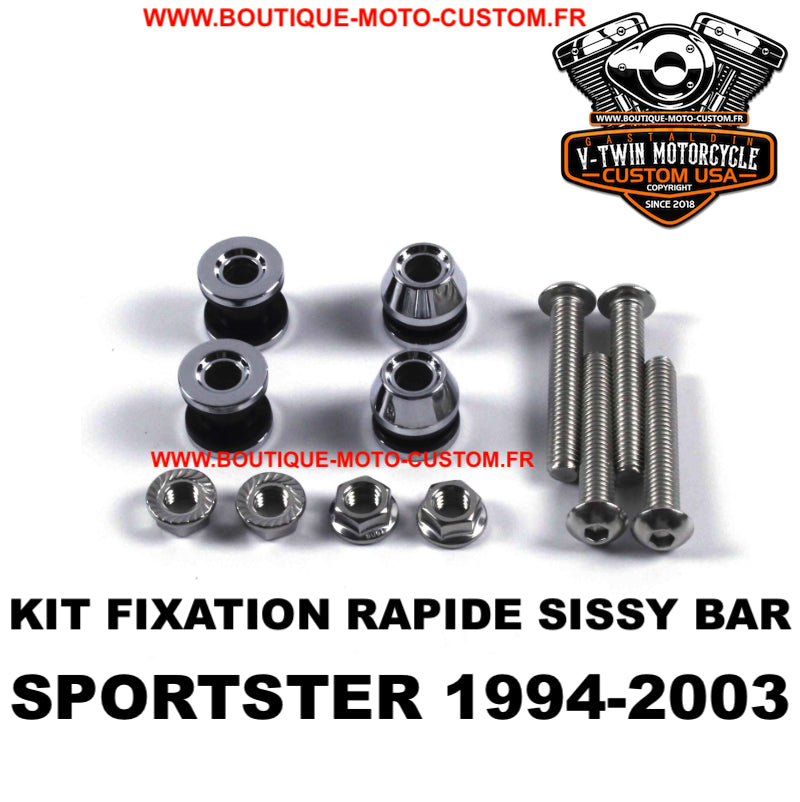 KIT VIS DE FIXATION POUR SISSY BAR DÉTACHABLE / CLIPS HARLEY DAVIDSON SPORTSTER 1994 - 2003