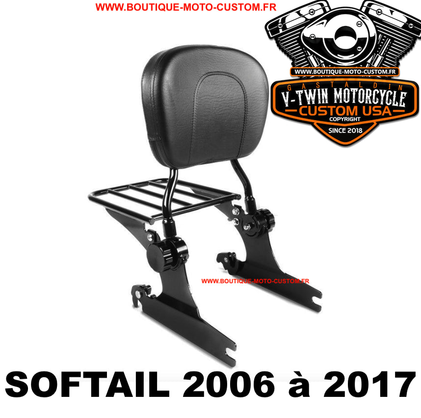Sissy Bar détachable / clips Noir Harley Davidson Softail de 2006 à 2017