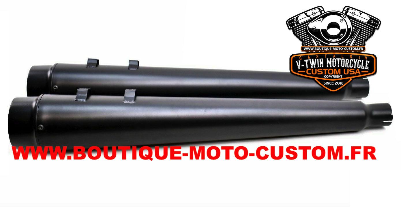 Silencieux échappement noir Harley davidson Touring Mégaphone USA 4"
