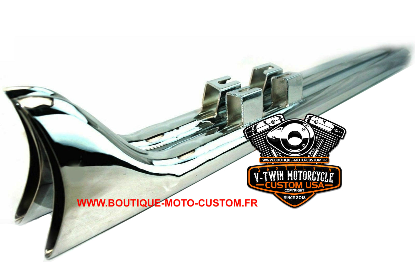 Silencieux échappement Harley Davidson Touring Fishtail USA Chrome 36"