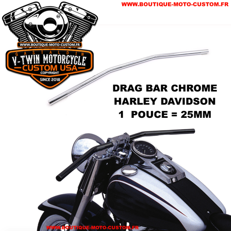 moto Guidon chromé 7/8 22mm Drag Bars pour Triumph Harley Touring moto Guidon chromé 7/8 22mm Drag Bars pour Triumph Harley Touring
