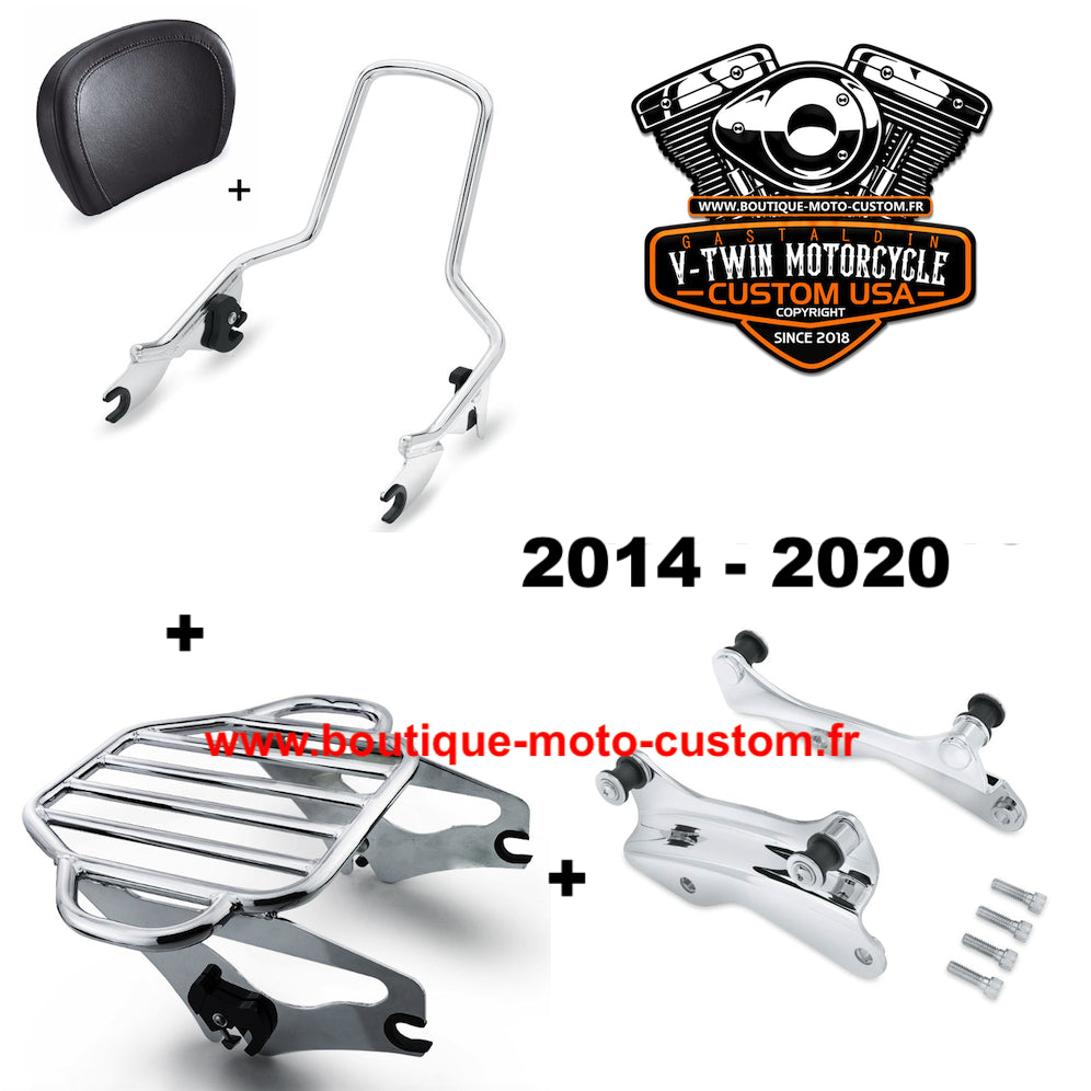 Sissy bar détachable / clips Harley Davidson Touring de 2014 à 2020