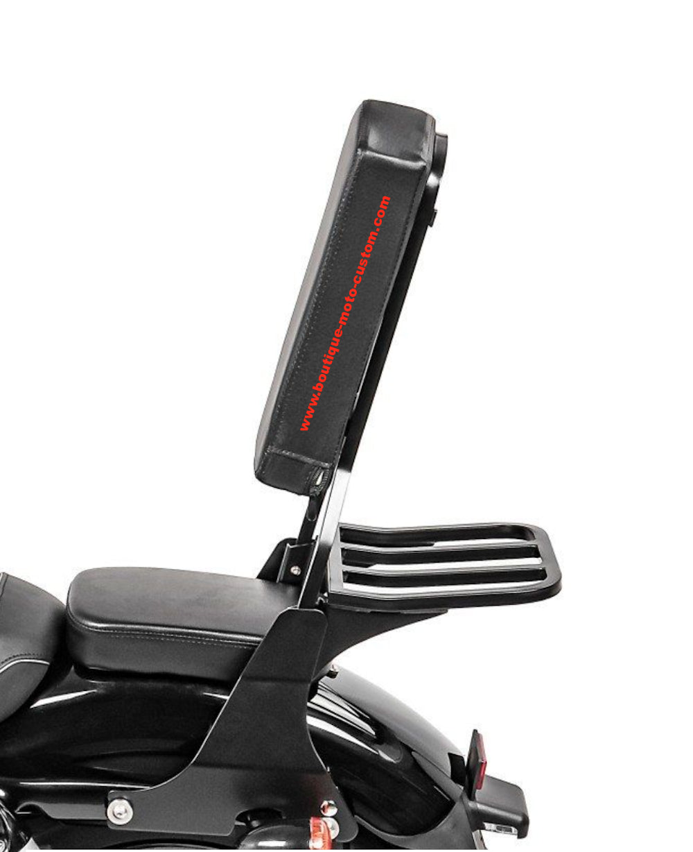 Sissy Bar confort clips + porte bagage Harley Davidson SPORTSTER NOIR 2004 - 2020