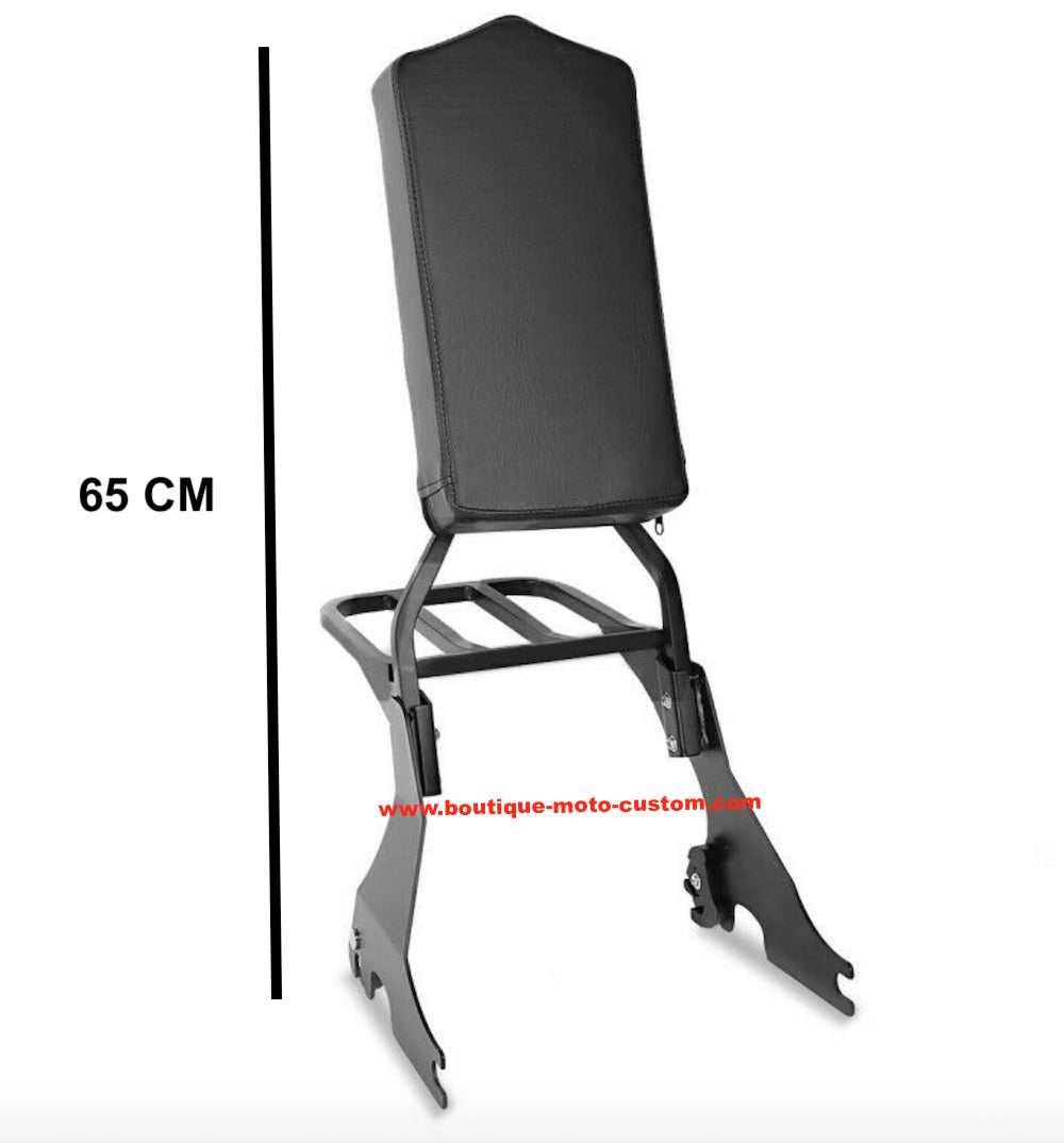 Sissy Bar confort clips + porte bagage Harley Davidson SPORTSTER NOIR 2004 - 2020