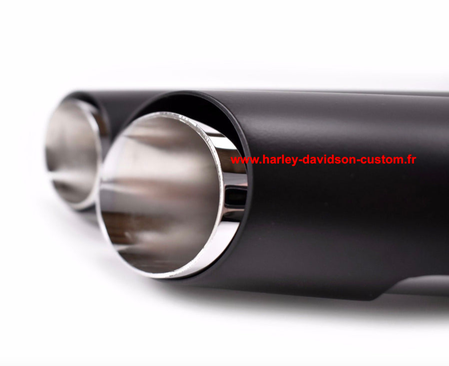 PROMO Ligne Échappement Shortshots staggered noir + Quiet Baffle Harley Davidson Sportster XL 2004 à 2013
