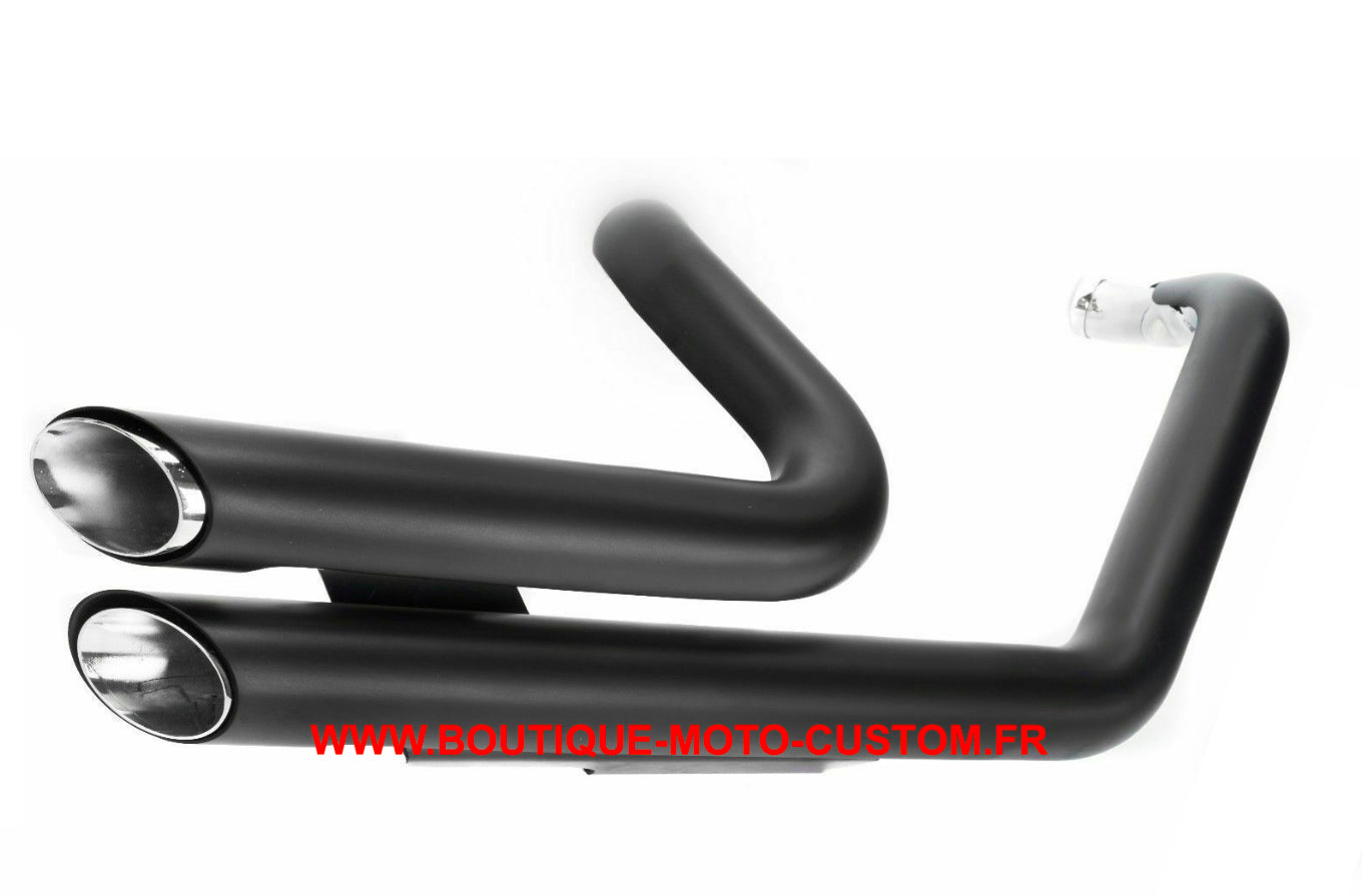 PROMO Ligne Échappement Shortshots staggered noir + Quiet Baffle Harley Davidson Sportster XL 2004 à 2013