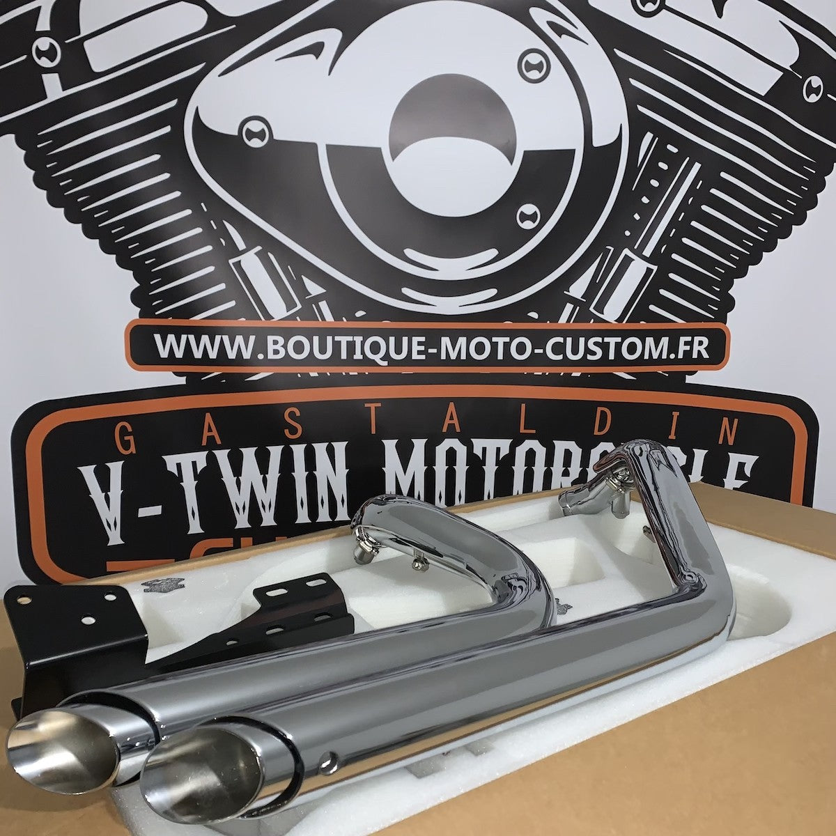 Ligne Échappement Shortshots staggered Chrome Harley Davidson SPORTSTER 2004 à 2013
