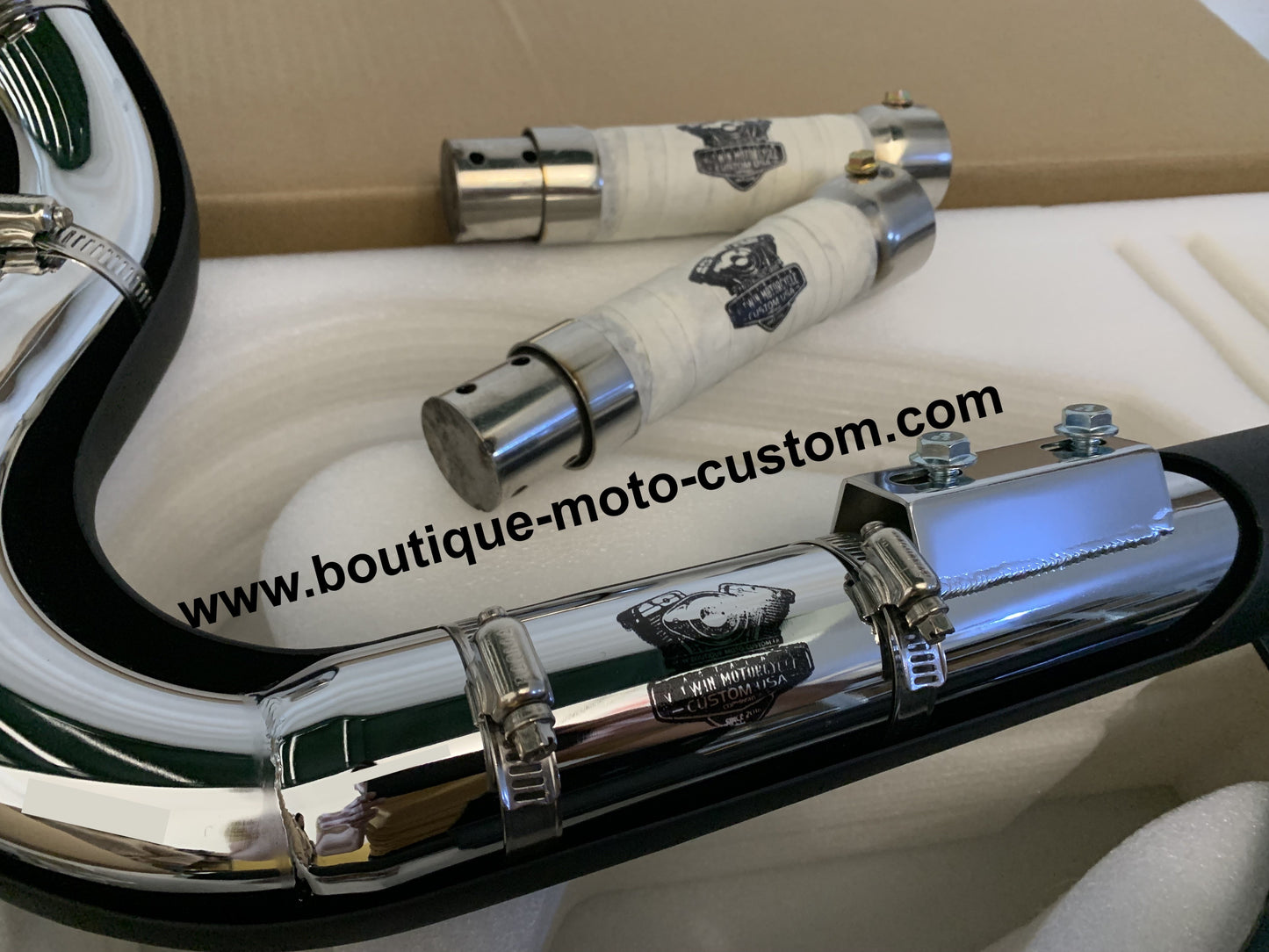 PROMO Ligne Échappement Shortshots staggered noir + Quiet Baffle Harley Davidson Sportster XL 2004 à 2013