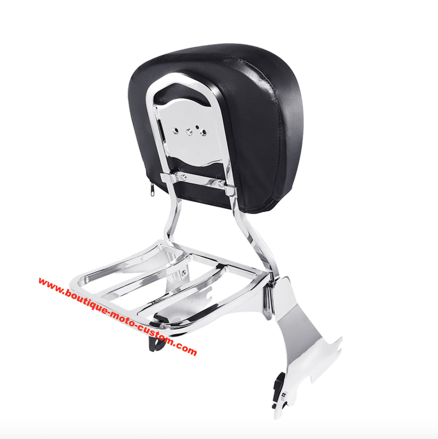 SISSY BAR CHROME A CLIPS AVEC PORTE BAGAGE POUR HARLEY DAVIDSON SPORTSTER DE 2004 à 2017
