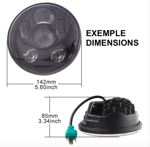 Phare projecteur LED 5 3/4 ", 5,75" pouces Harley Davidson