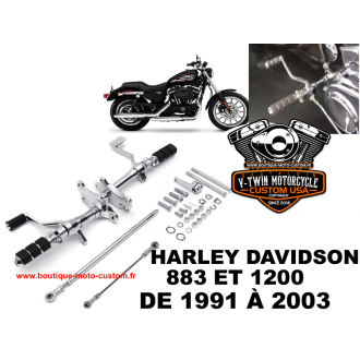 Chrome forward control kit for Harley Davidson 883 & 1200