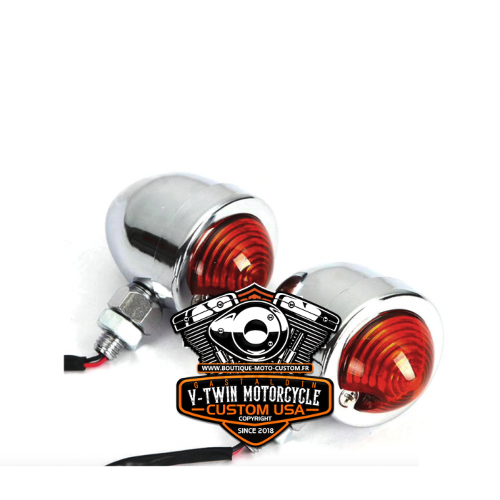 2x Grille chromée LED Clignotant moto Harley Touring Cruiser 1200