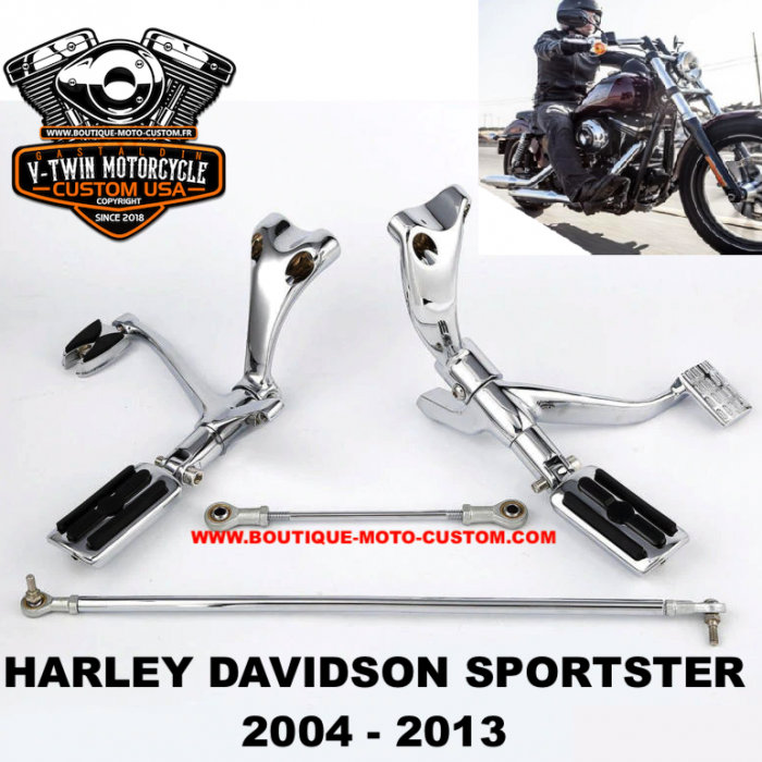 Repose-Pied Avant Forward Control pr Harley Sportster XL 883 1200 91-03  argent 