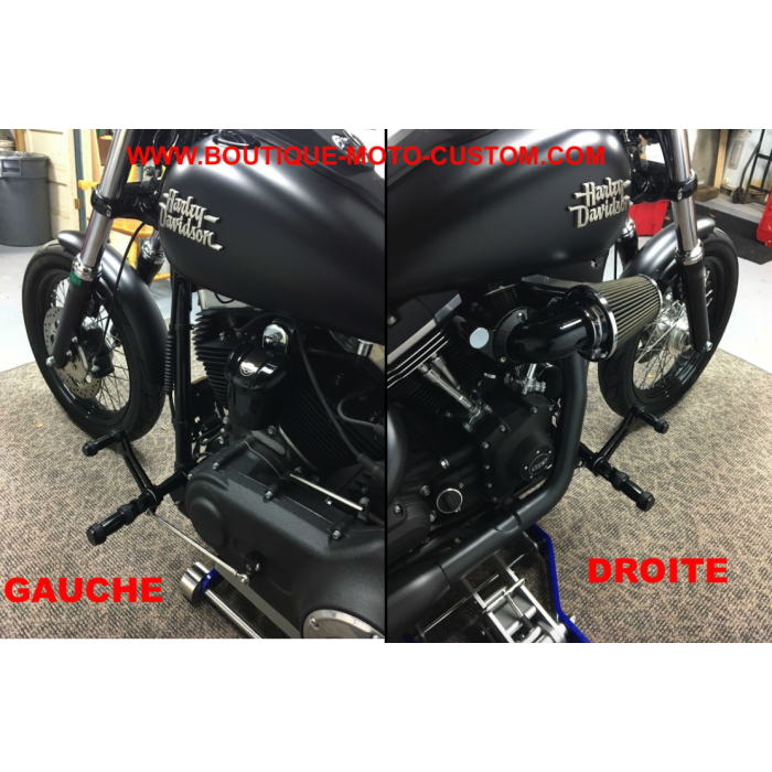 Échappement caferacer Turn Out pour Harley Dyna Fat Bob/Low Rider/S Chrome