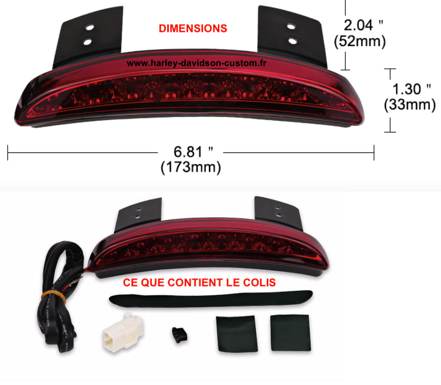 Chopped Fender Edge Light For Harley Davidson Sportster 883 & 1200