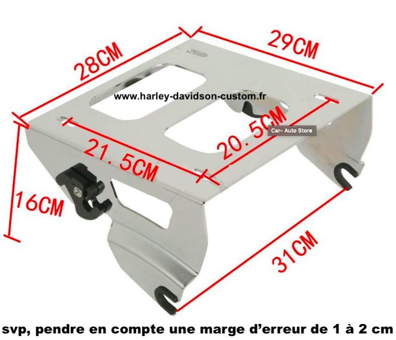 KIT SUPPORT TOUR-PAK + FIXATION 4 POINTS CHROME Harley Davidson TOURING