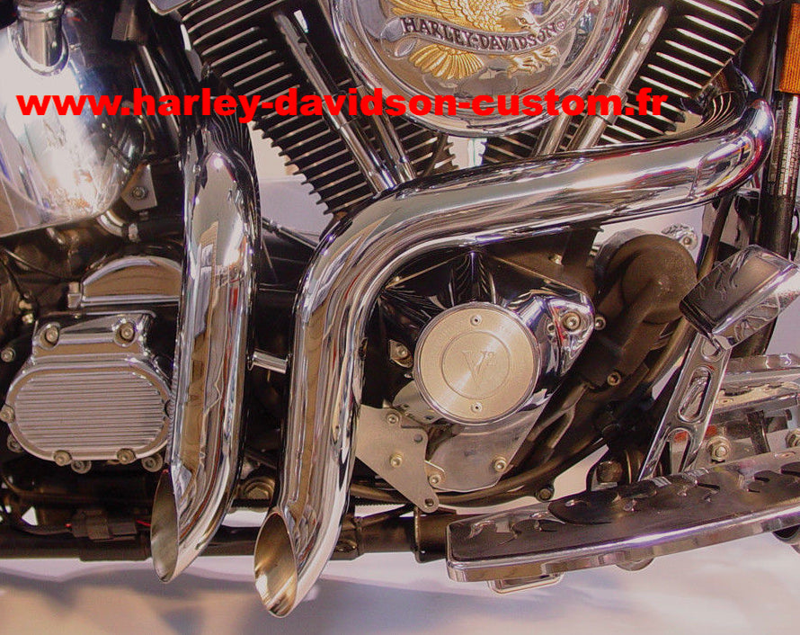 BIG DRAG PIPES 2 1/4 " ECHAPPEMENT CHROME Harley Davidson 1984 - 2006 USA