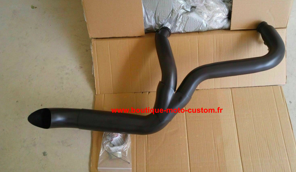 BLACK HARLEY DAVIDSON TOURING 2 IN 1 EXHAUST LINE