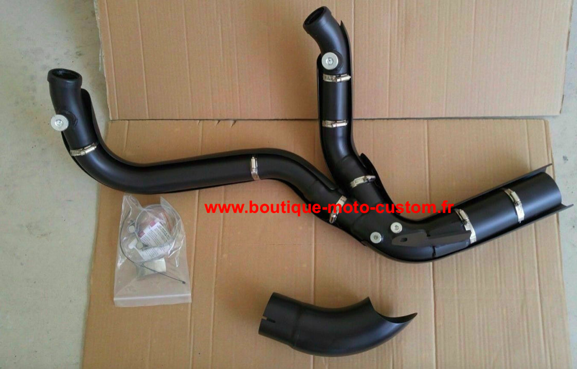 BLACK HARLEY DAVIDSON TOURING 2 IN 1 EXHAUST LINE