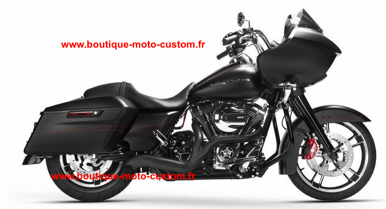 BLACK HARLEY DAVIDSON TOURING 2 IN 1 EXHAUST LINE