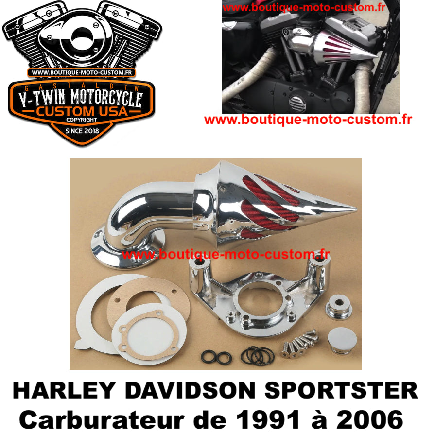 Air filter kit Chrome Harley Davidson 883 & 1200 XL Sportster 1991-2006