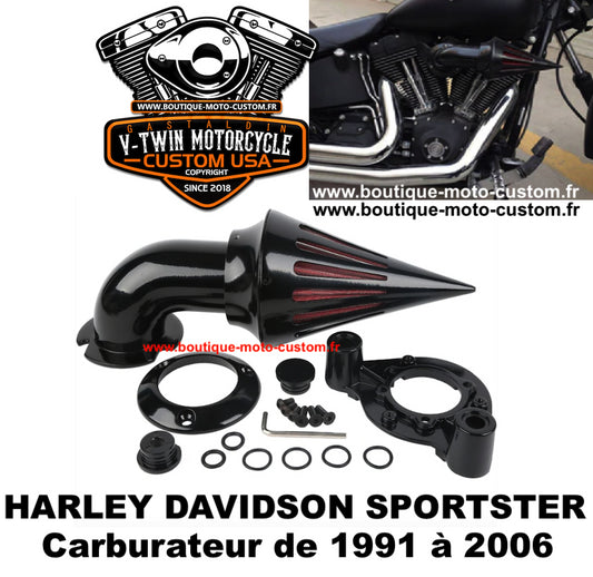 BLACK Harley Davidson Sportster carburetor 1991-2006 air filter intake kit