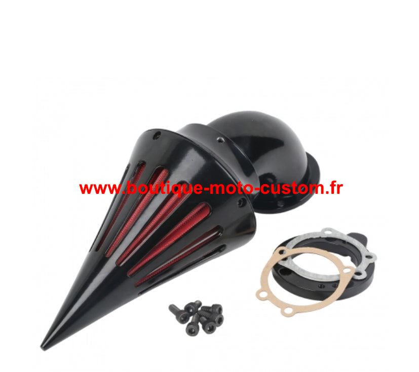 Filtre à air Noir Harley Davidson Carburateur S&S et CV ou injection