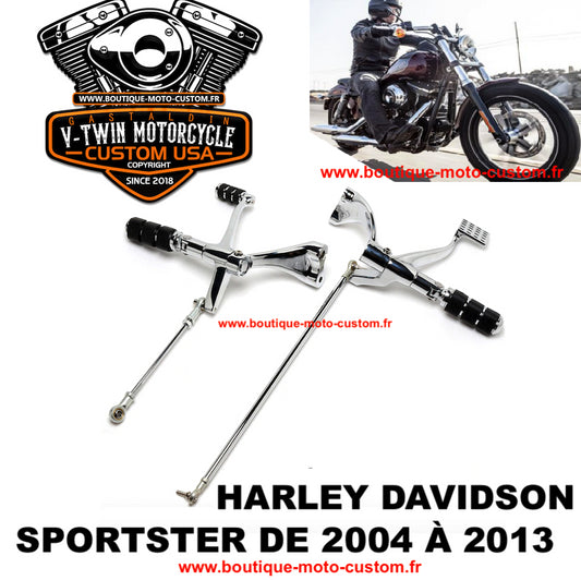 Chrome forward control kit for Harley Davidson 883 & 1200 Sportster, XL