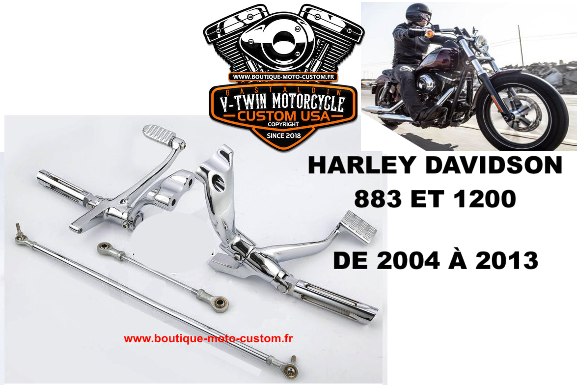 Chrome forward control kit for Harley Davidson 883 & 1200 Sportster, XL