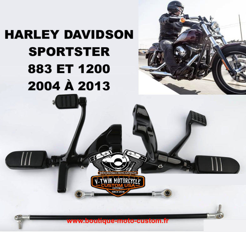 Black forward control kit for Harley Davidson Sportster 883 & 1200