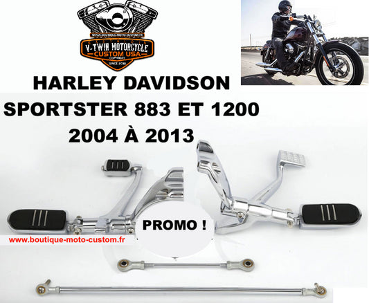 Chrome Forward control kit for Harley Davidson Sportster 883 et 1200