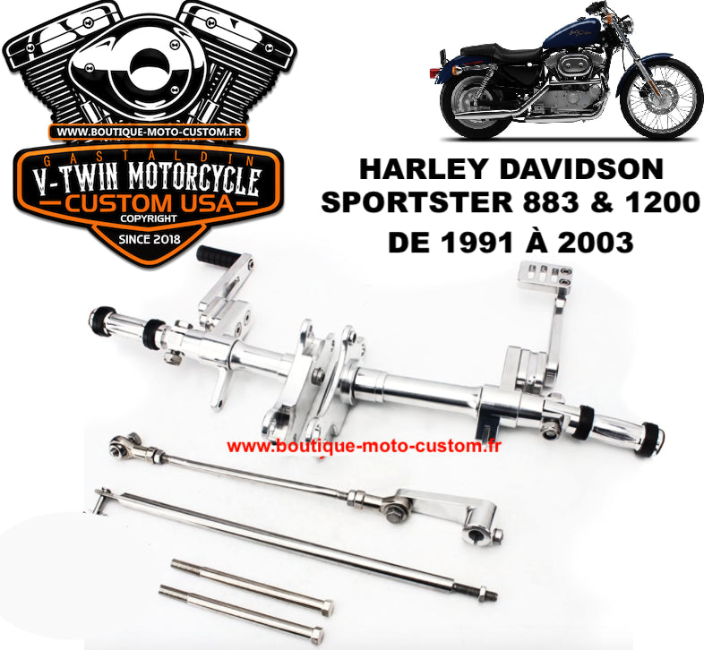 Chrome forward control kit for Harley Davidson Sportster