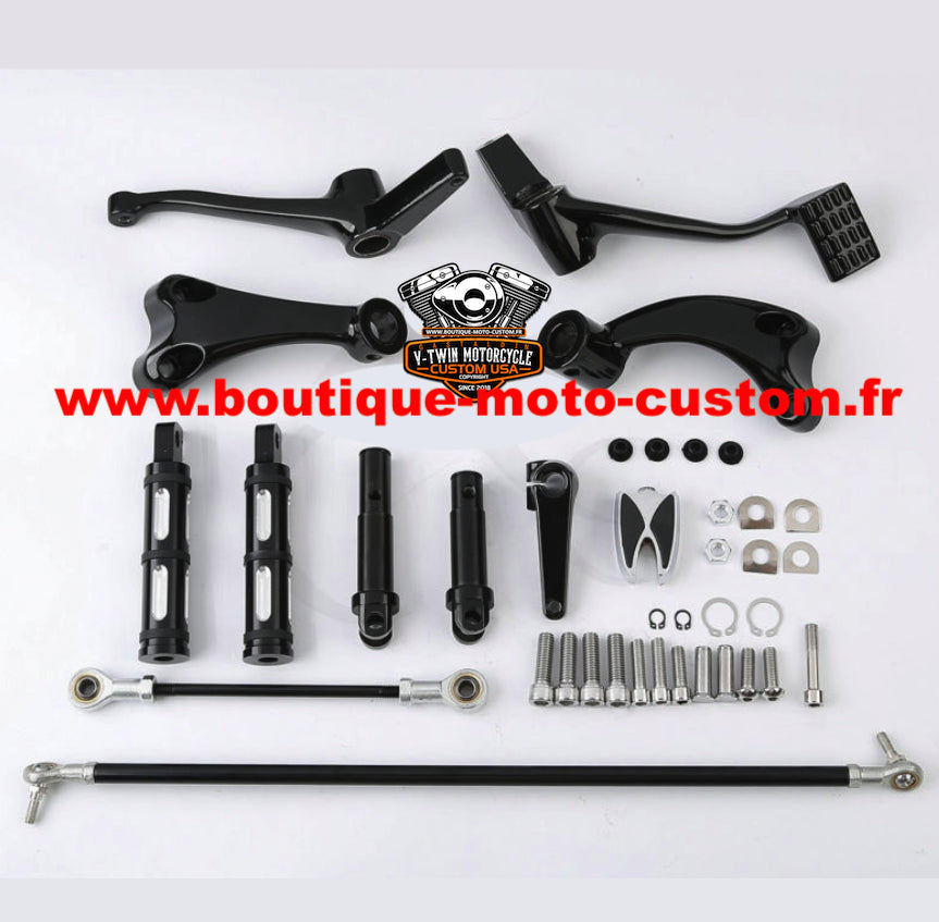 Black forward control kit for Harley Davidson 883 & 1200 Sportster