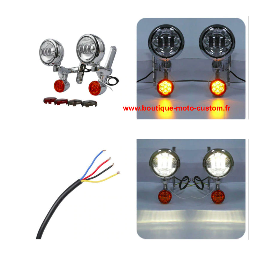 ADDITIONAL LED LIGHT KIT + INDICATOR HARLEY DAVIDSON TOURING 97 - 13