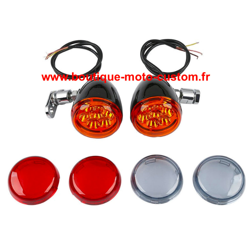 TURN SIGNAL KIT + BLACK HOLDER HARLEY DAVIDSON 1988 - 2019