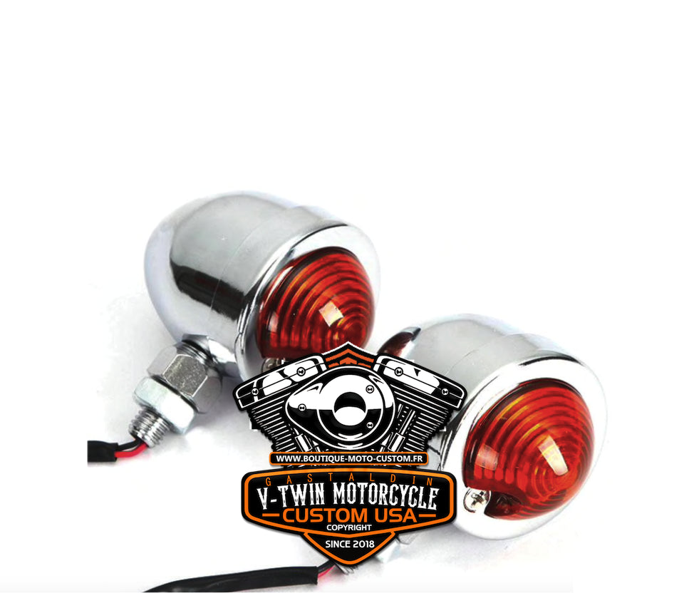 Additional LED headlight bar & flashing bullet Harley davidson & custom motorcycle