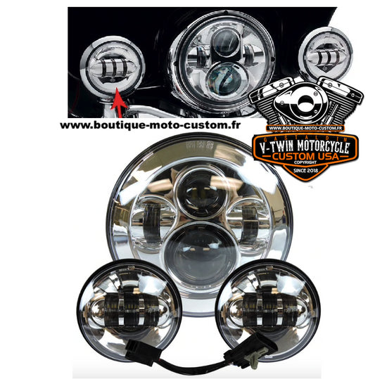 Harley Davidson chrome 7 "and 4.5" inch LED headlight