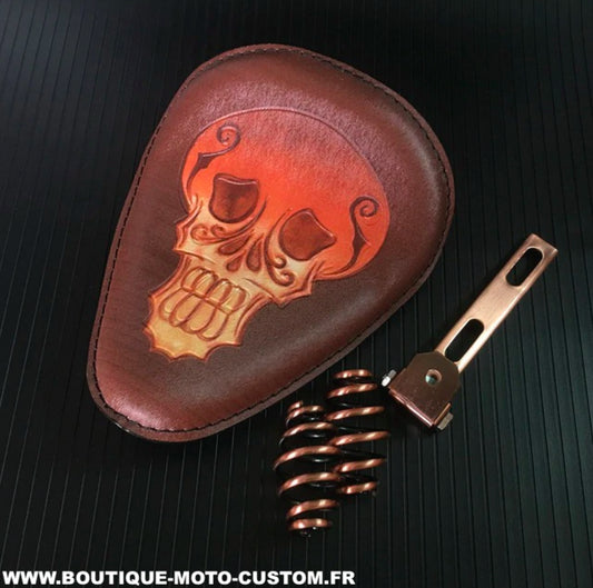 SOLO BOBBER SEAT KIT BROWN SKULL