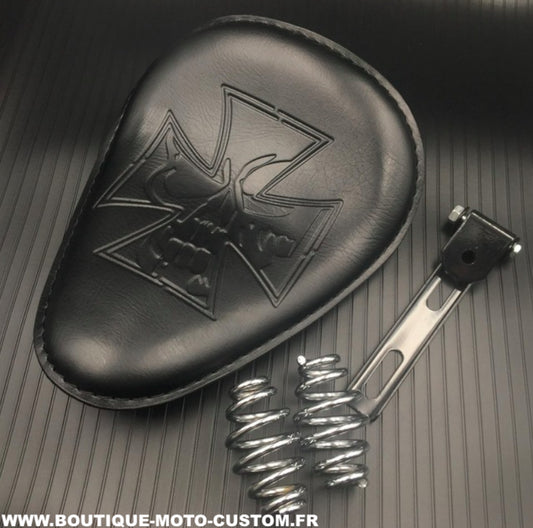 BLACK BIKER SOLO BOBBER SEAT KIT