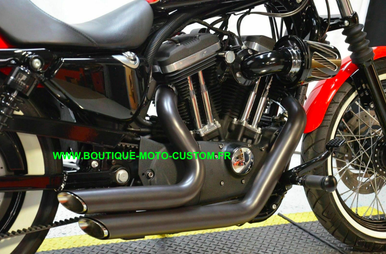 Ligne Échappement Shortshots staggered noir Harley Davidson Sportster XL 2004 à 2013