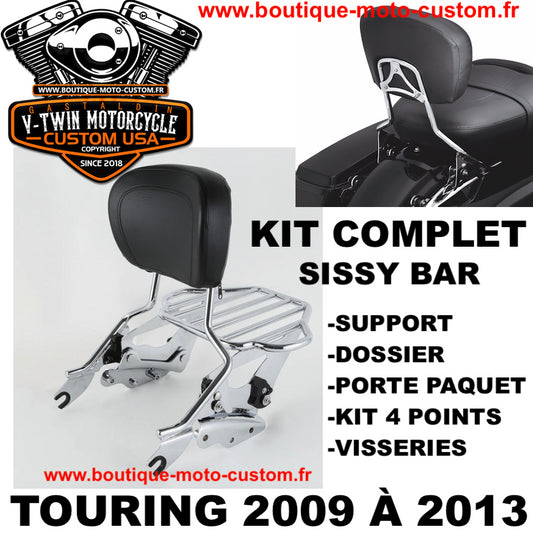 Detachable sissy bar / Harley Davidson Touring clips 2009 - 2013