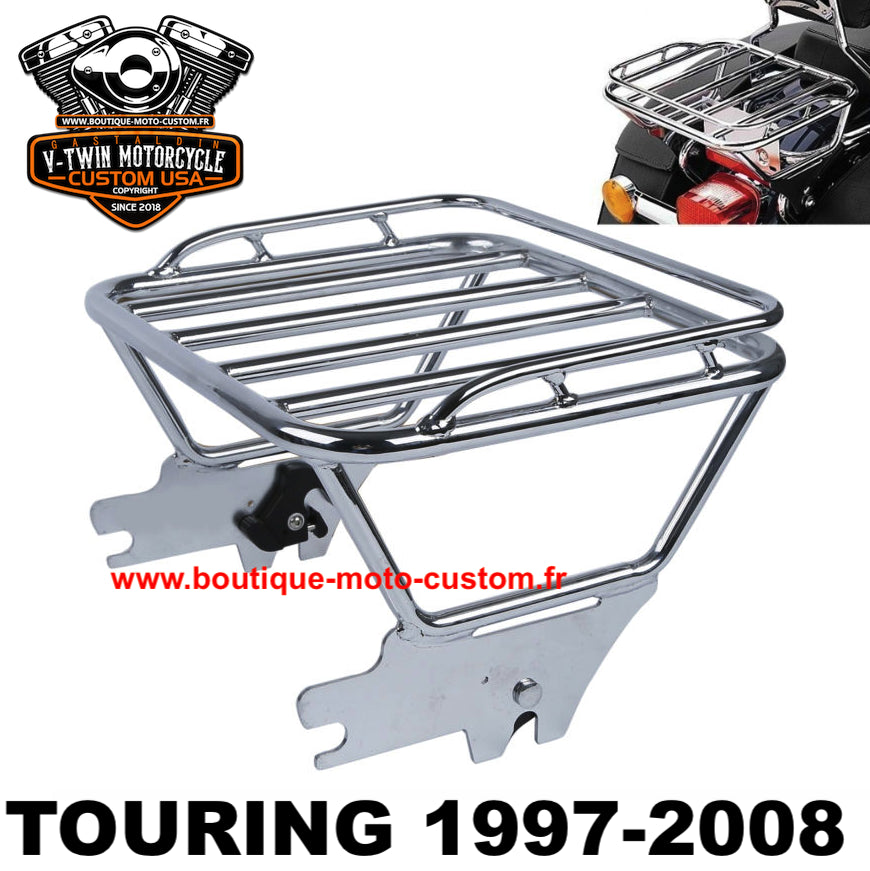 DETACHABLE DUO LUGGAGE RACK CHROMIUM HARLEY DAVIDSON TOURING 1997-2008