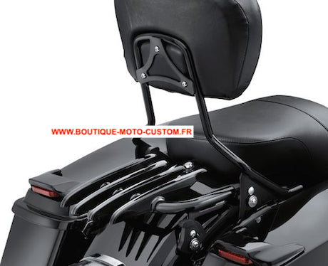 Detachable sissy bar / clips + black stealth luggage rack Harley Davidson Touring 2009 - 2019