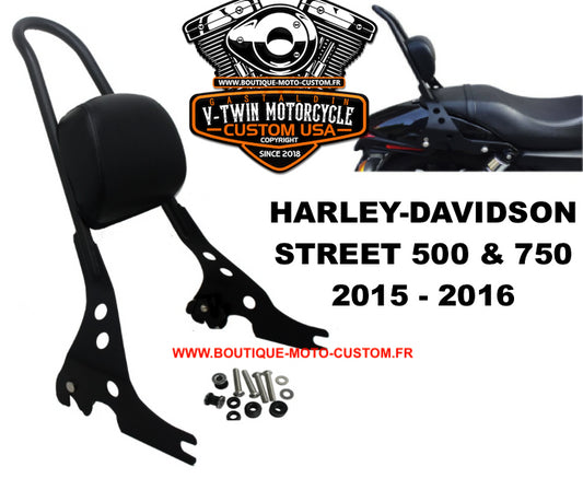 Detachable Sissy Bar clips / BLACK Harley Davidson STREET 500 & 750