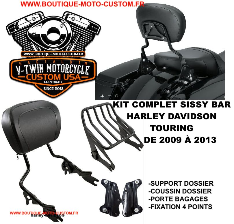 Detachable sissy bar / Harley Davidson Touring clips, Street, Glide, Road, Electra, CVO